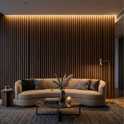 Hochwertige Akustik-Lamellenwandpaneele – 270 × 110 cm – Aeki 