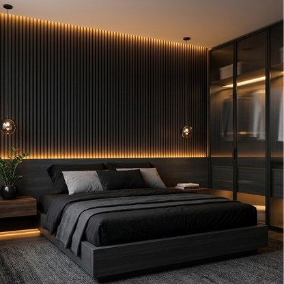 Hochwertige Akustik-Lamellenwandpaneele – 270 × 110 cm – Aeki 