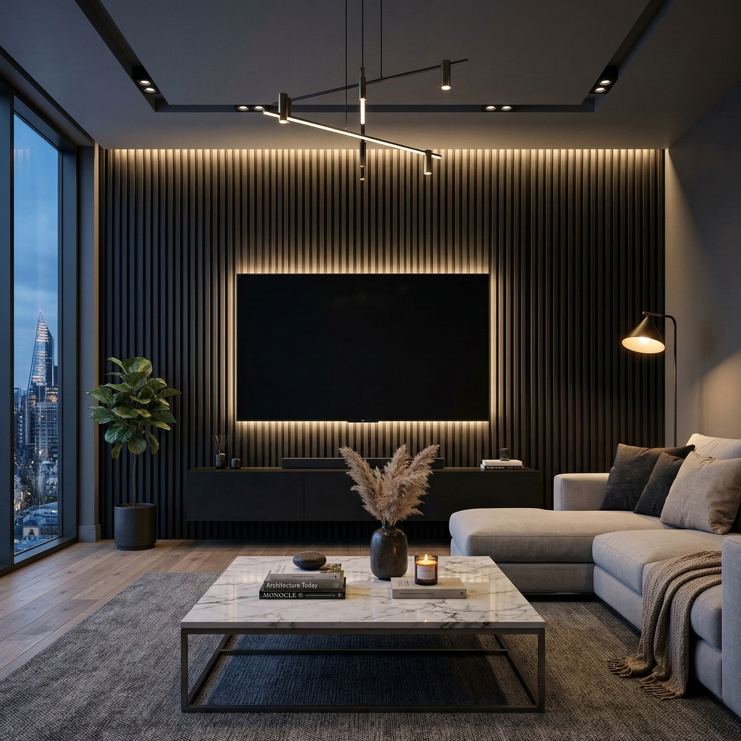 Hochwertige Akustik-Lamellenwandpaneele – 270 × 110 cm – Aeki 