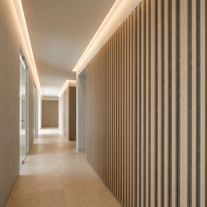 Hochwertige Akustik-Lamellenwandpaneele – 270 × 110 cm – Aeki 